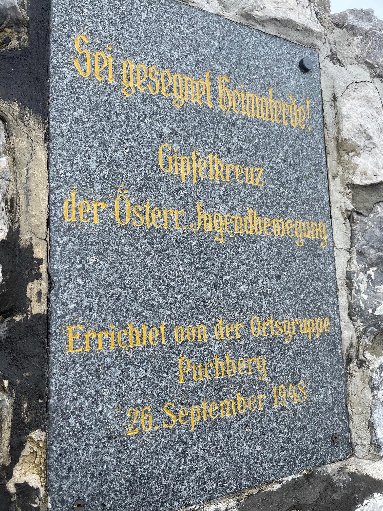 Gedenktafel Hochschneeberg